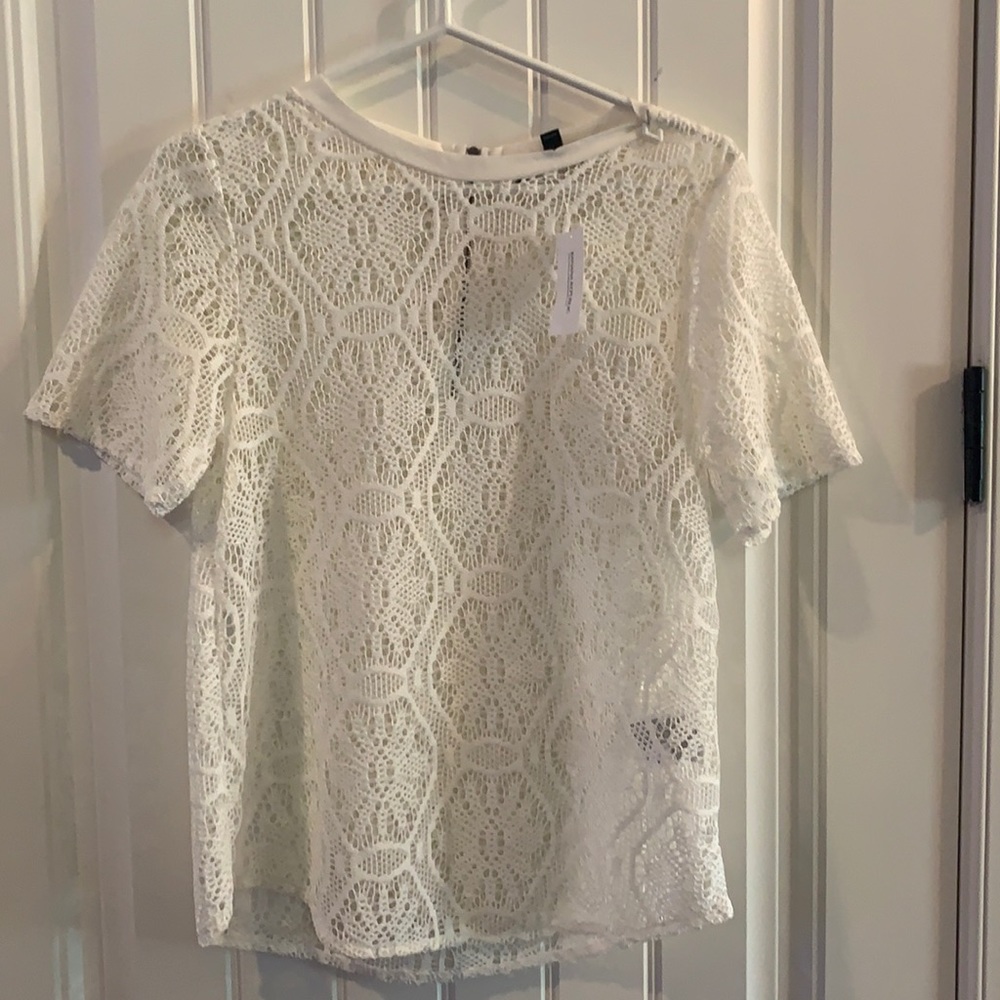 Banana Republic - white lacy top